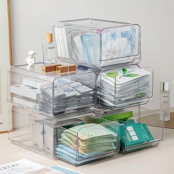 Acrylic Storage Box Drawer-Type Miscellaneous Organizer Box Cosmetics Mask Storage Box Medicine Box Dressing Table