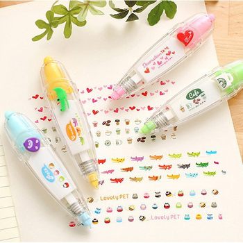 Creative Lace Tape Press-Type Cute Cartoon Pattern Correction Tape DIY Decoration Diary Planner Girl Correction Tape