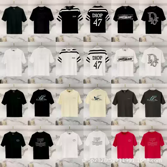 Authentic D Dior 2026 Summer New Classic Logo Embroidery Casual Loose Pullover Short-Sleeve T-Shirt Export Trend