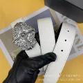 White+crow heart silver buckle