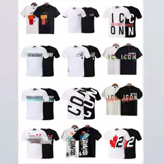 Dsq2 European Fashion Trend t Men's Short-Sleeved Amazon Export Supply Printed Casual Men's T-Shirt Factory
