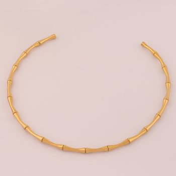 Titanium steel necklace girls high-end stainless steel bamboo collar retro simple design all-match non-fading necklace