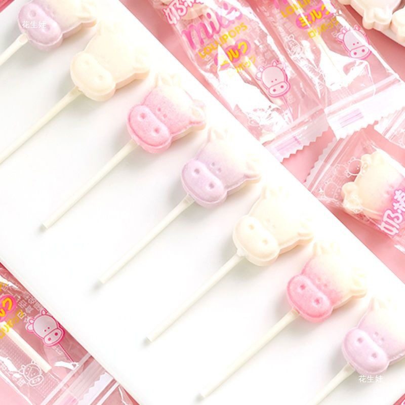 Cow Head Milk Lollipop Milk Tablets Lollipop Individually Packaged Children's Casual Snacks Internet Celebrity Milk Lollipop Candy Wholesale