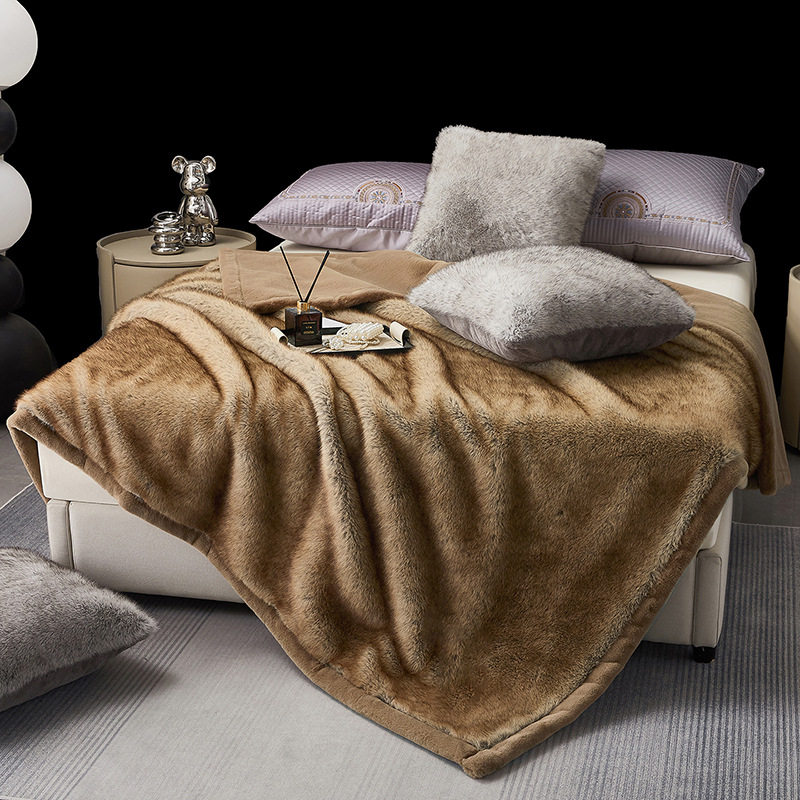 2025 New Winter Gift High-End Blanket Quilt Lunch Blanket Wedding Double Wedding Raschel Blanket 5kg