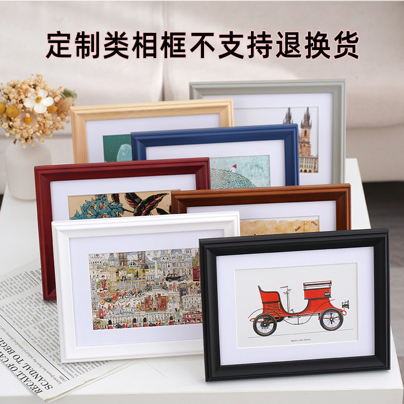 Custom-Made Picture Frames, Solid Wood Photo Frames, Mirror Frames, Decorative Painting Mounting, Self-Assembled A3 Wall Hanging or Tabletop Display, Any Size