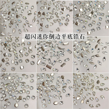 Mini Inverted Edge Flat Bottom Small Zircon Nail Art Jewelry Flash White Horse Eye Diamond Water Drop small size Special-Shaped Diamond Mixed Pack