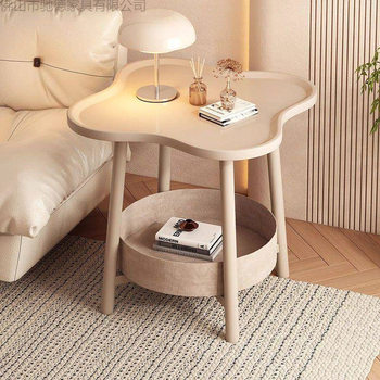 Modern Home Simple Bedside Shelf Cloud Coffee Table Four-Leaf Clover Bedside Table Small Coffee Table Daily Use Sofa Side Table