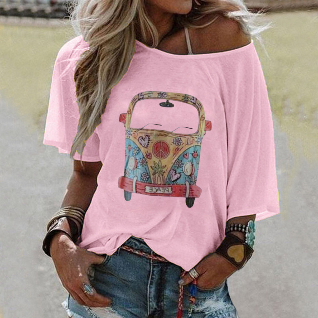 Womens Fashion Short Sleeve T Shirt Trendy Print Design Casual Wear for Everyday Use Wholesale Available