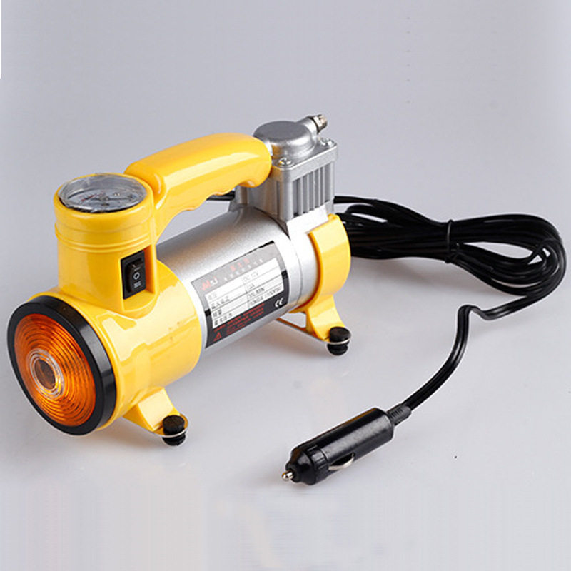Car Metal Single-Cylinder Air Pump Electric Tire High-Power Vehicle-Mounted Air Pump with Light Portable 12V