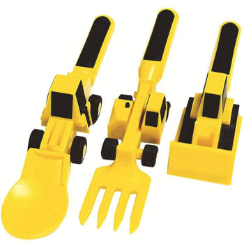 Cross-border Dinneractive Excavator Car Bulldozer Shovel Fork Shovel Dinner Plate Kidsren's Tableware Three Sets