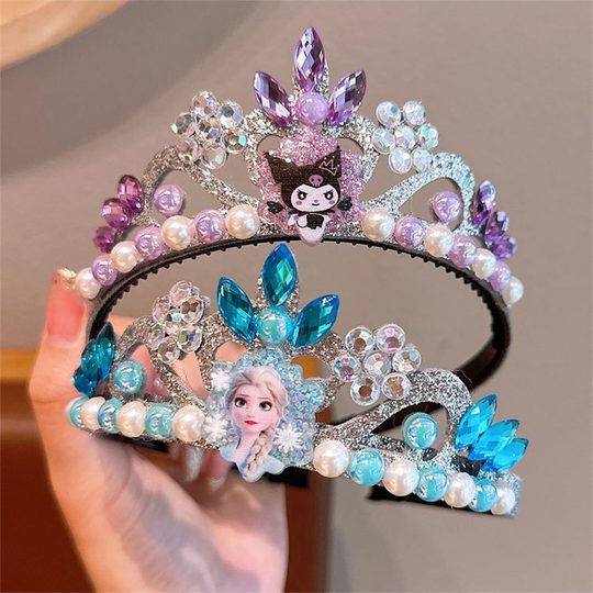 Girls Frozen Hairband Children Aisha Crown Girls Performance Dress-Up Cullomi Melody Crown Headwear