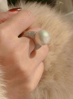 新品珍珠戒指ins珍珠小众女