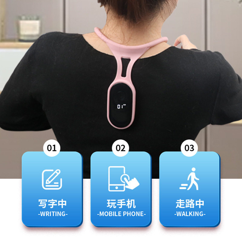 Student's Intelligent Posture Corrector Children's Camelback Corrector with Hanging Neck Vibration Reminder Corrector Straight Back Open Shoulder Sitting Posture