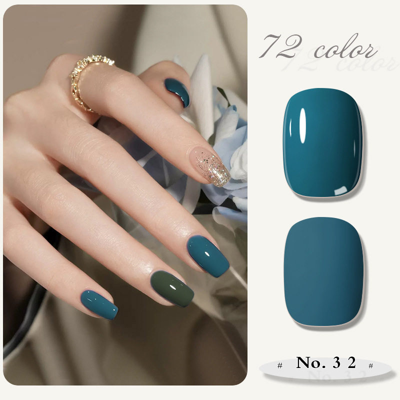 Shikaiwei new solid color 72 color nail polish set popular white nail art shop special nail polish phototherapy