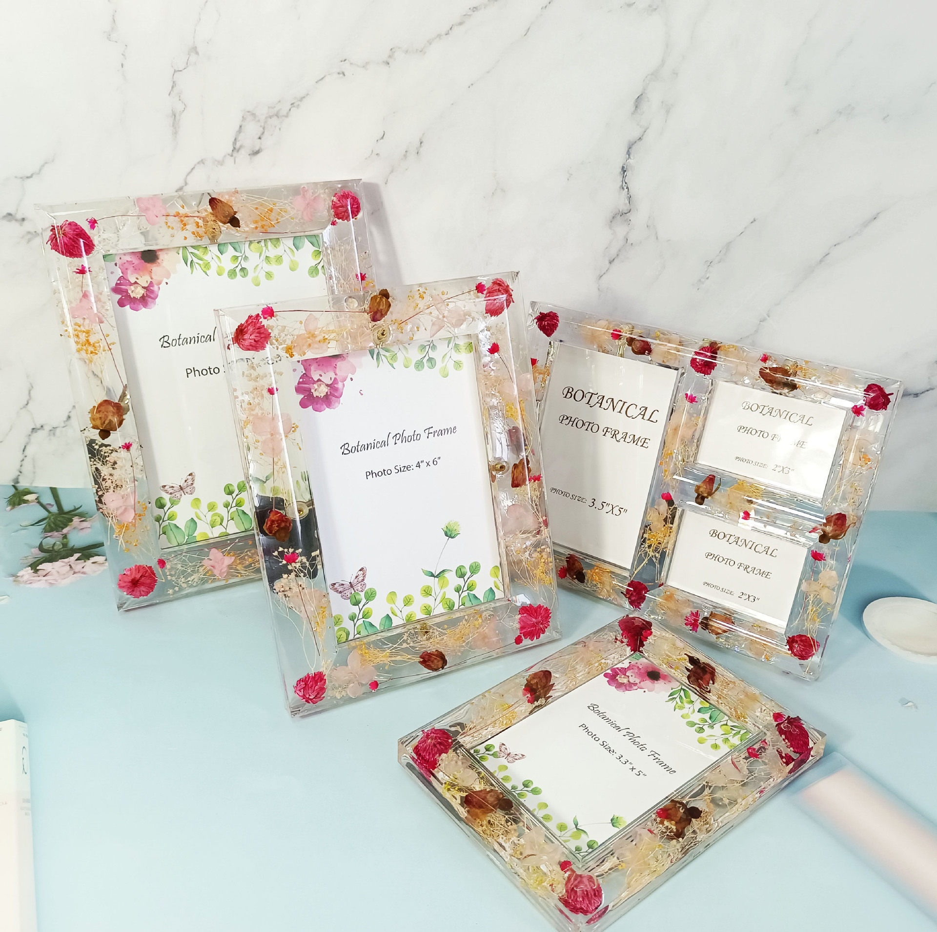 Spot Transparent Plexiglass Acrylic Photo Frame Creative Photo Studio Dried Flower Photo Frame Table Life Photo Frame