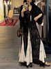 Sanji Black Flower [Du Qing Huan] New Chinese Style Guofeng Fall/Winter dress 2024 New High-end Wear-up-Ji