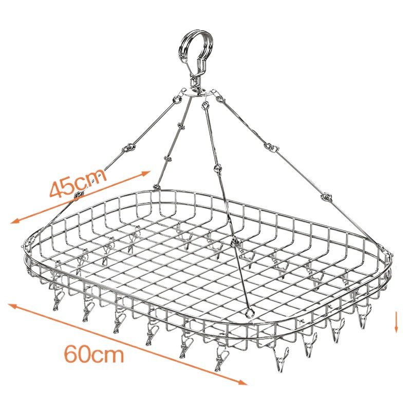 Stainless Steel Sweater Basket Drying Rack with Clips for Home Balcony Cashmere Sweater and Socks Drying