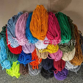 Manufacturer 5mm Eight-Strand Colorful Cotton Rope Hollow Clothing Accessories Decorative Drawstring Satchel Drawstring Woven Cotton Rope Wholesale