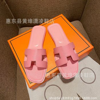 Wholesale In-Stock Foreign Trade Large Size H-Brand Women's Slippers, Women's Sandals, and Beach Shoes