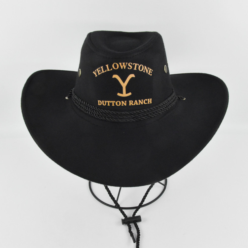 curved brim cowboy hat retro jazz hat Yellowstone cowboy hat knight hat polyester