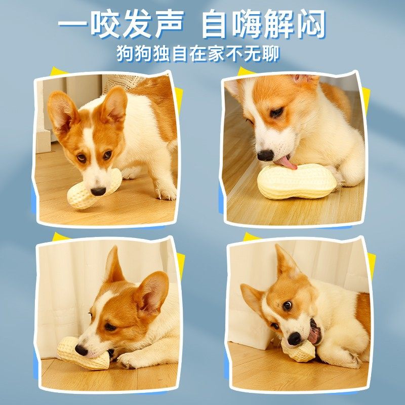 Dog Toy Ball Bite-resistant Molar Vocalization Peanut Large Dog Golden Retriever Puppy Corgi Fa Fighting Cats and Dogs Relieving Anxity Artifact