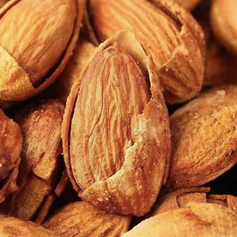Large-Capsules Almonds with Paper Skin, Original Flavor, Wholesale, Suitable for Pregnant Women, Nuts, New Year Goods, Baked Almonds, Roasted Snacks, Leisure Snacks