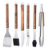 Stainless steel barbecue tools suit outdoor portable barbecue clip Brush Fork shovel BBQ Barbecue combination 6-piece set Wholesale
