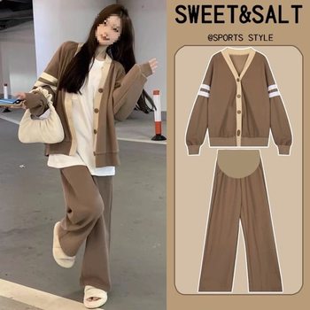 Maternity Autumn Outfit Set Fashionable Trendy Tops Spring and Autumn New Outerwear Sweatshirt Plus Size Two-Piece Set