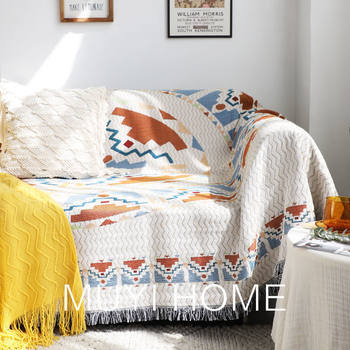Bohemian Blanket Cover Sofa Towel Cotton and Linen Fabric Sofa Cover Sofa Protective Cover Dust Blanket Cover Towel Cover