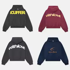 Sc 26Fw New Men's and Women's Heavyweight 100% Cotton Trendy Brand Sweatshirt Boxy Short Wide Hooded Top Hoodie