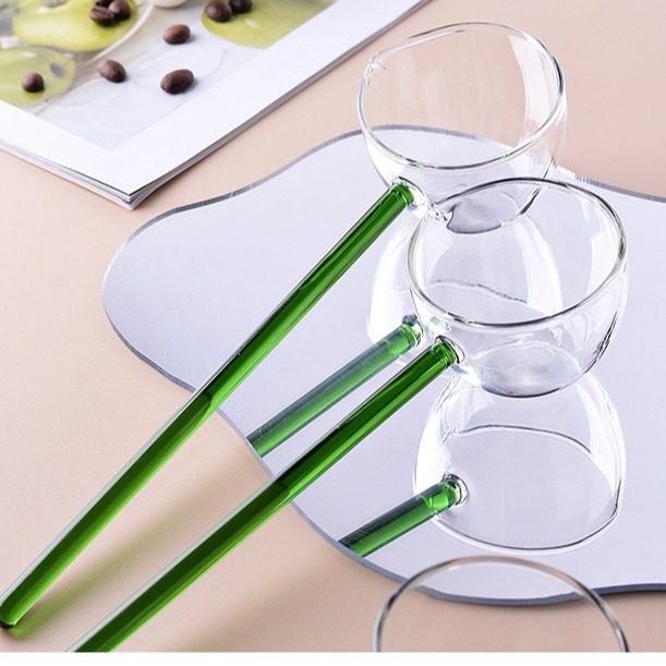 Colorful Transparent Long Handle Glass Spoon High Borosilicate Dessert Spoon High Borosilicate Household Spoon Tea Spoon Seasoning Spoon