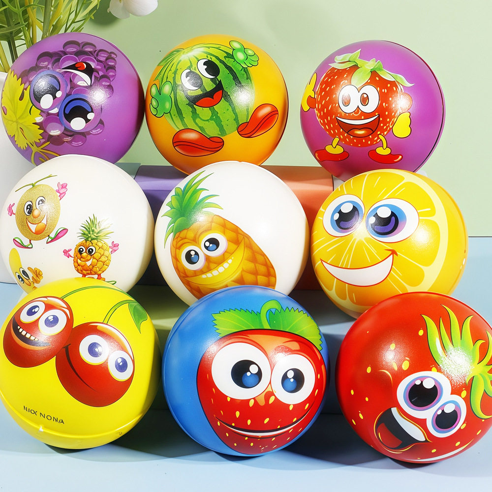 7cm Kidsren's Elastic Ball Pu Pressure Ball Sports Small Basketball Net Stick Football Cloud Sponge Foam Ball Toy