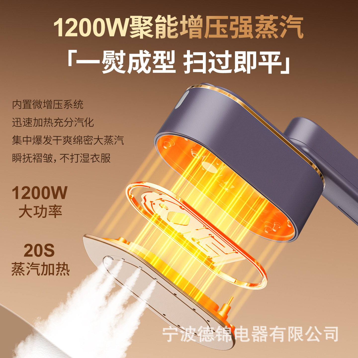 跨境手持挂烫机家用熨斗小型三档数显熨烫机便携折叠电熨斗烫衣服