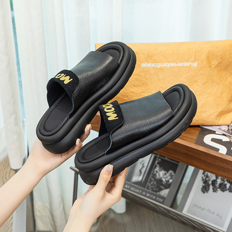 (Mới) Mã K4258 Giá 1810K: Giày Dép Lê Nữ Wetdi Kẻ Caro Hàng Mùa Hè Kẻ Caro Đế Cao Giày Dép Nữ Chất Liệu Da Bò G05 Sản Phẩm Mới, (Miễn Phí Vận Chuyển Toàn Quốc).