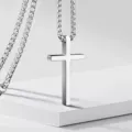 70cm smooth cross stainless steel titanium steel chain