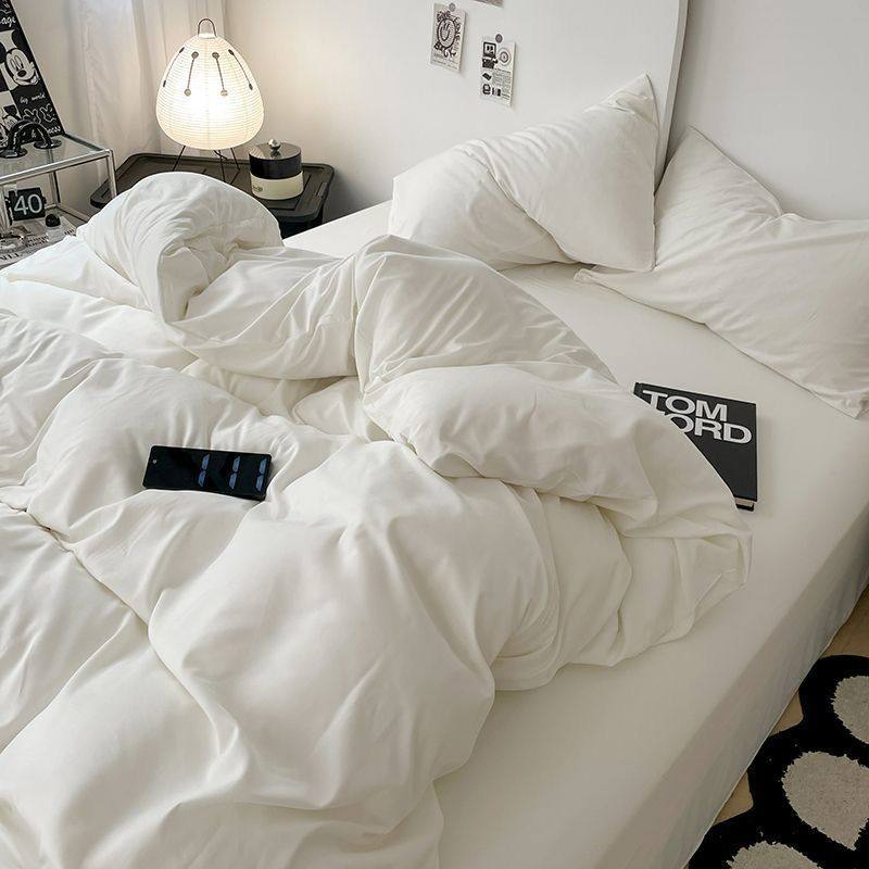Feng Shui Washed Cotton Skin-Friendly Washed Bed Sheetss Four-Piece Bedding Set Quilt Cover Student Dormitory Three-Piece Fitted Bed Sheets Manufacturer