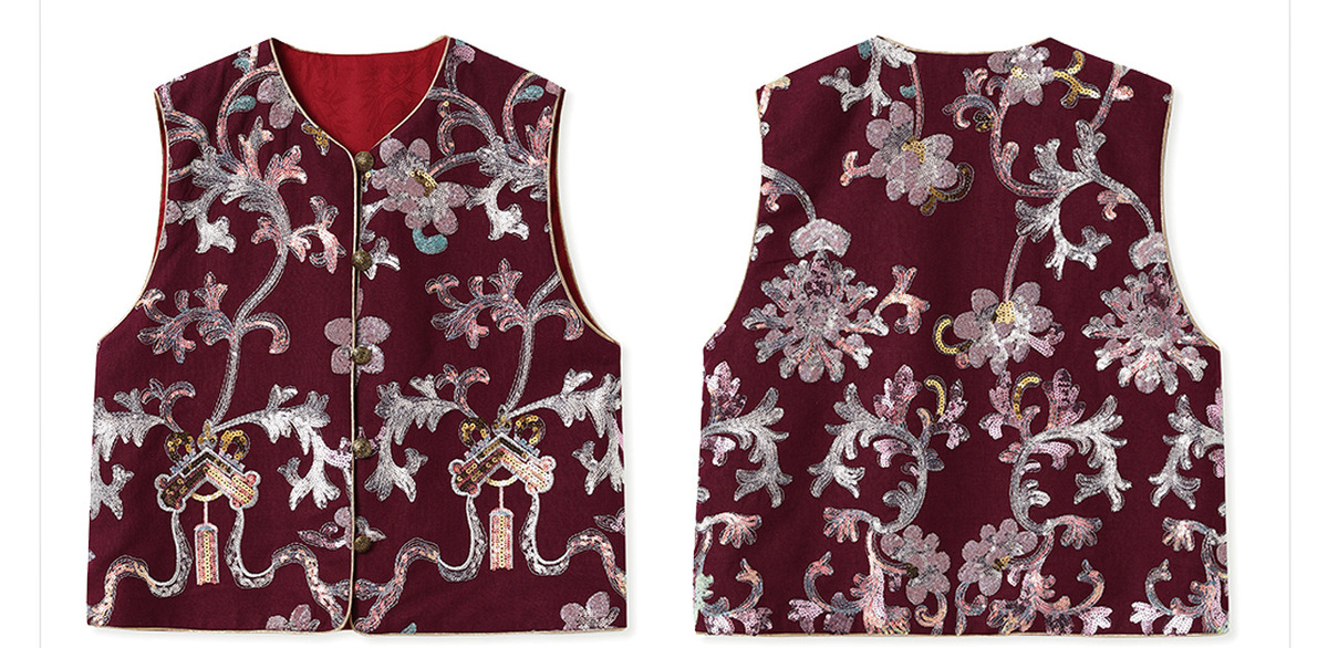 Set áo vest và áo khoác ngắn nữ thêu họa tiết hoa — áo khoai tây, Áo vest màu tím sốt, áo vest trắng đính cườm, Áo khoác màu tím sốt