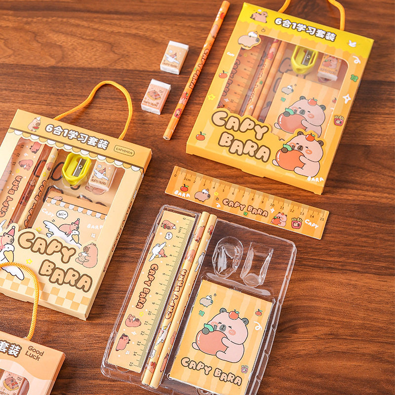 Kapibala Stationery Set, Children's Cute Souvenirs, Student Prizes, Kindergarten Class Sharing Gifts
