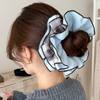 Korean-Style Plaid Small Waist Hair Tie with a High-End Feel, Four-Layer Oversized Bun Hair Rope, Versatile British Hair Accessory Headband