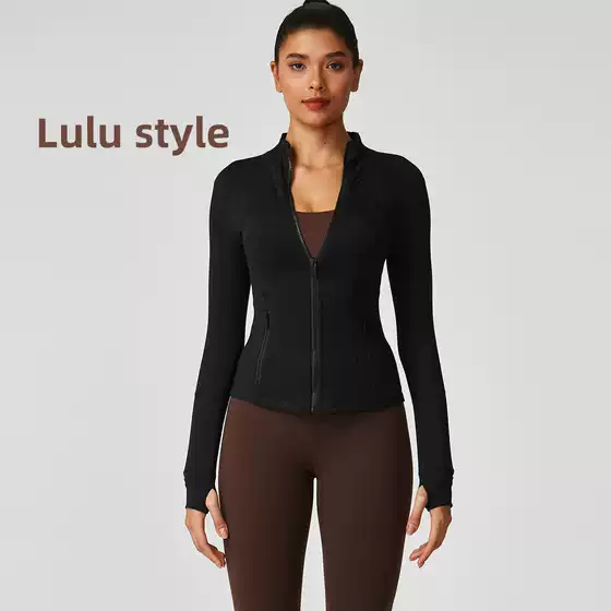Luluid Sports Outwear Jacket Women's Define Outdoor Slim Stand-Up Collar Cardigan Zipper Yoga Top