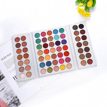 63-Color Eyeshadow Non-Removable Highlighter Matte Pearlescent Foldableing Eyeshadow Palette Makeup Wholesale Multi-Color Pearlescent Matte Mix and Match