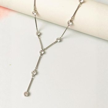 Niche Design Diamond-Encrusted Y-Shaped Necklace, Long Style, Simple and Simple Spring and Summer Geometric Tassel Clavicle Chain, Accessible Luxury and High-End Sense