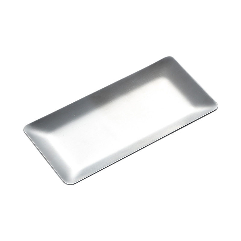 304 Korean Stainless Steel Towel Tray Hammer-Printed Snack Tray Barbecue Tray Snack Tray Dessert Tray Small Dish Tray