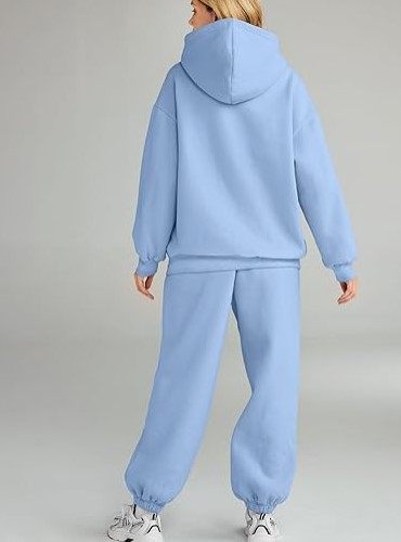 2023 European and American Foreign trade autumn and winter New Amazon women's two-piece casual hoodie sportswear trousers suit