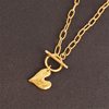 Amazon Stainless Steel Trendy Simple Heart Ot Clasp Pendant Necklace Collarbone Women's Chain in Stock Wholesale
