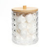New creative diamond pattern cotton storage box multi-purpose desktop finishing box with lid cylindrical wooden lid storage box