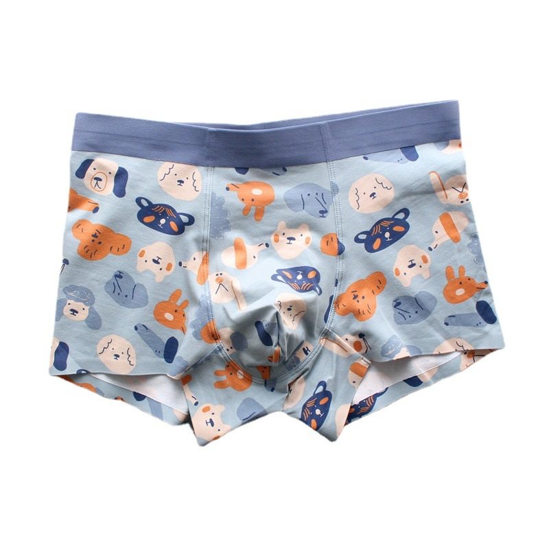 Autumn and Winter Men's Cotton Seamless Underwear 50 Count Cotton Welt Comfortable Men's Boxer Mid-Waist Manufacturer Direct Sales