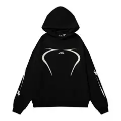 25 High Street Ins Niche Retro Distressed Letter Print Loose-Fitting Unisex Hooded Sweatshirt New Cross-Border European and American Style