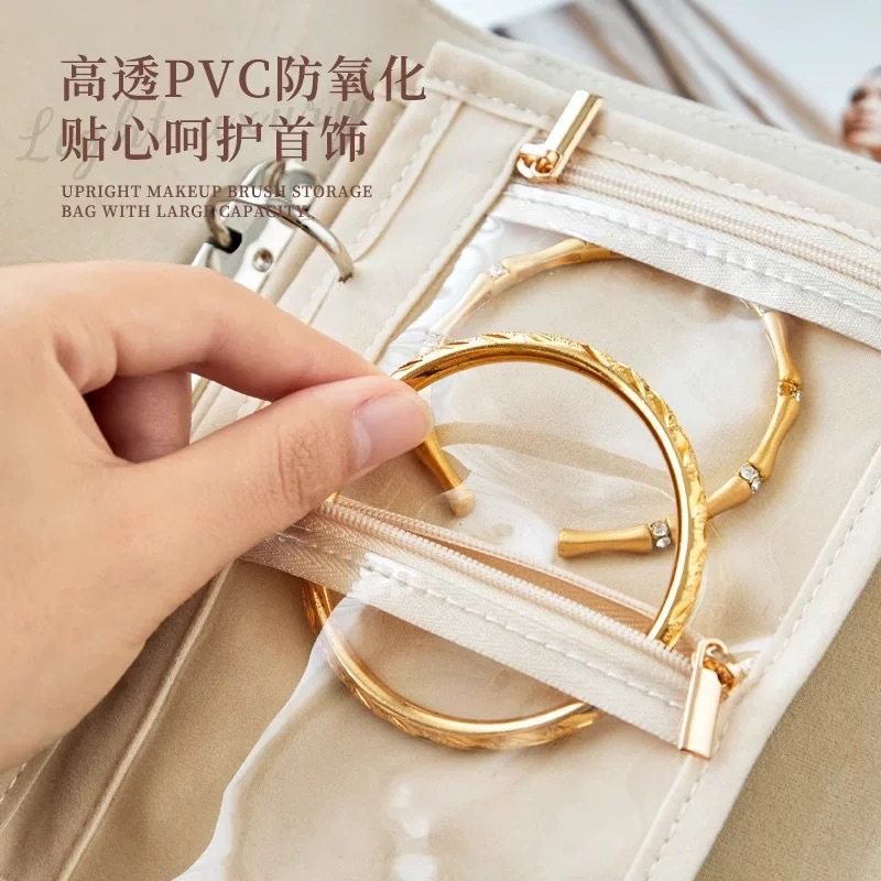 Wholesale Leather Loose-Leaf Jewelry Storage Bag Large Capacity Jewelry Storage Bag Carrying Jewelry Book Bag When Going Out