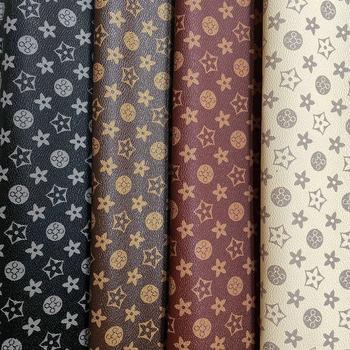 New transfer leather printed leather letter twill five-pointed flower windshield bag shoes sofa artificial leather